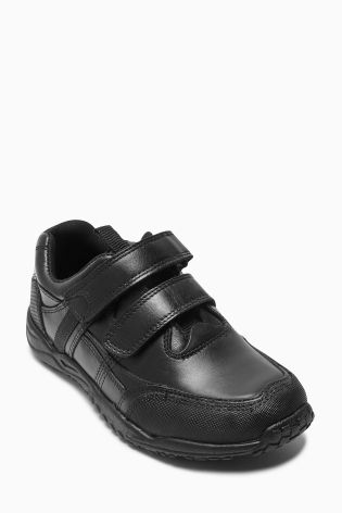 Black Sporty Double Strap Shoes (Older Boys)